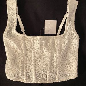 American Eagle White Corset Top